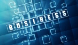 blue business in glass blocks