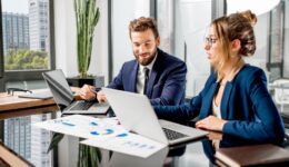Analytic managers team working at the office