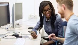 Programmer working in a software developing company