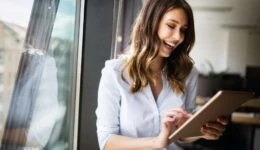 Successful business woman looking confident and smiling