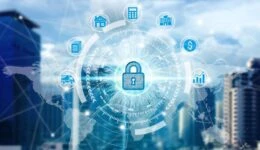 padlock icon technology with virtual screen icons