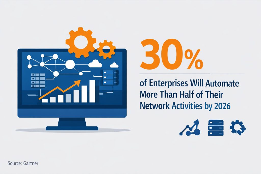 Gartner projection for 2026 highlighting the rapid growth of Hyperautomation Services for Enterprise in network activities.